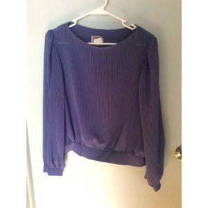 TOUTE SUITE NEW YORK VINTAGE sheer blue blouse 11/12 blouson